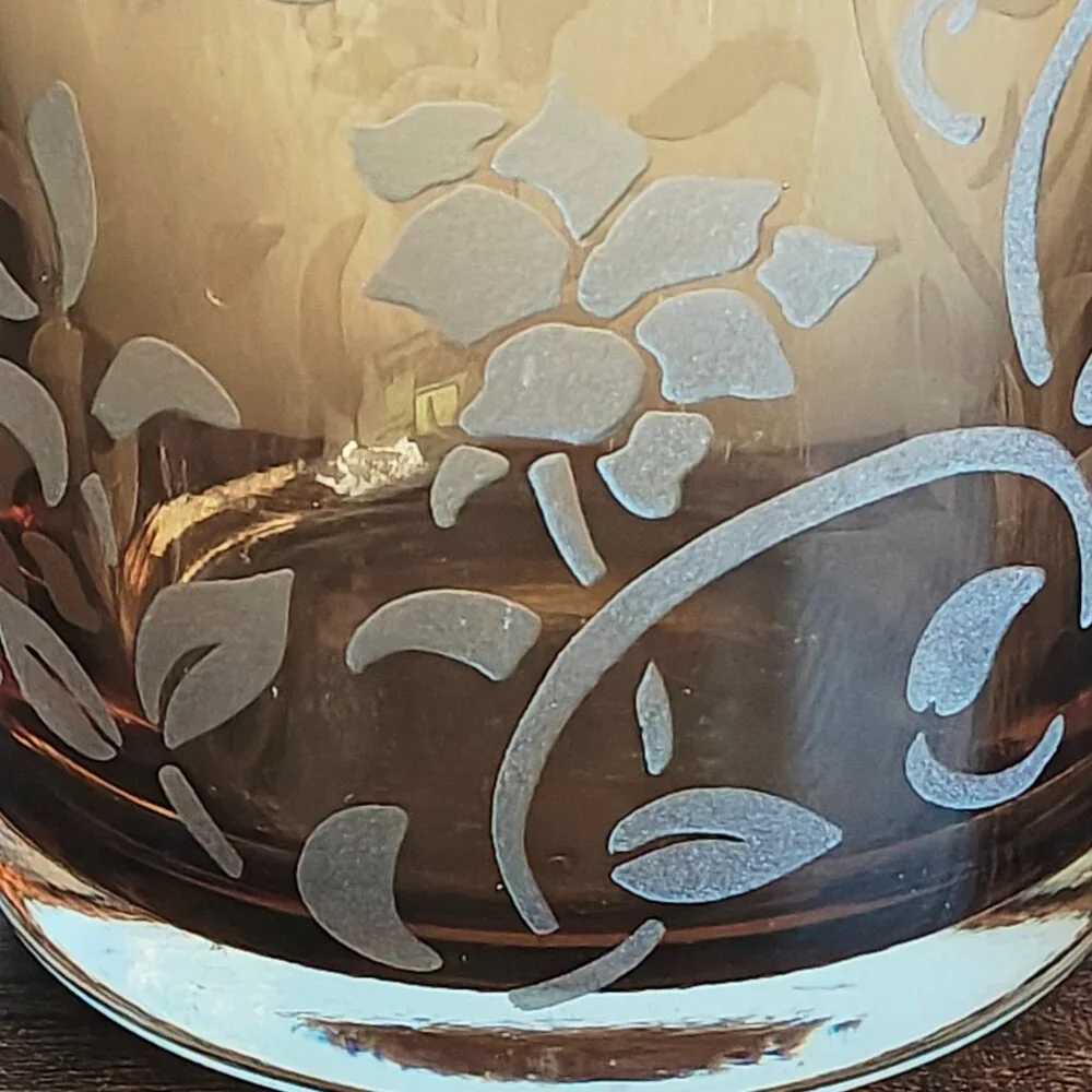 Vintage Etched Glass Vase